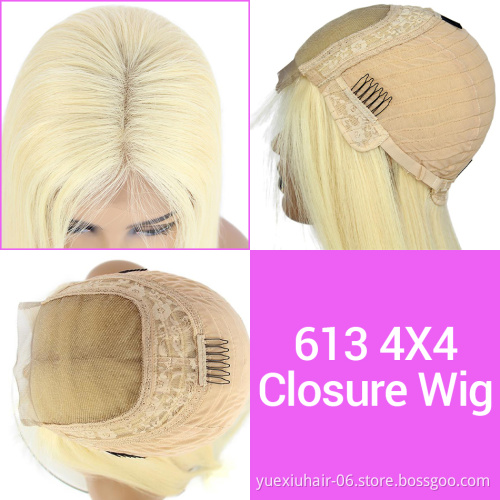 Brazilian 613 Lace Frontal Wigs Cheap Human Lace Wig 150% Density 13x4 Blonde Lace Frontal Wigs Pre Plucked For Black Women
